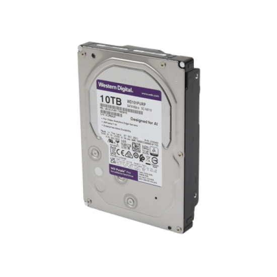 Disco Duro Purple Pro de 10 TB / 7200 RPM / Optimizado para Soluciones de Videovigilancia con Analiticos (Meta Data) / Uso 24-7 / 5 Años de Garantia