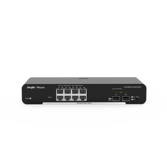 Switch Administrable PoE Capa 2, con 8 puertos Gigabit PoE 802.3af/at + 2 SFP para fibra 1Gb, gestión gratuita desde la nube, 125w