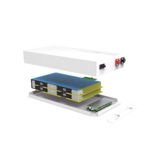 Batería de Litio Ciclo Profundo, 12.8 Vcc 100Ah LiFePO4 Case Metálico , Solar, Máximo 80 A de Descarga
