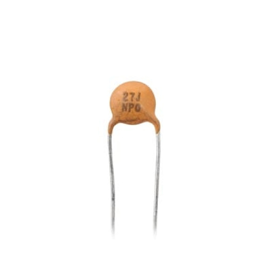 Capacitor Disco de Cerámica de 27 pFd, 50 V. Capacitor Disco de Cerámica de 27 pFd, 50 V.