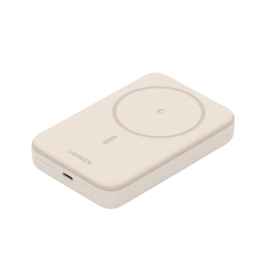 Power Bank MagSafe de 10000mAh | 20W | Carga Inalámbrica y por Cable USB-C | Sistema de Protección Inteligente | Tecnología de Carga Rápida | Ultra Delgado | Ultra ligero | Compatible con iPhone 15/14/13/12 | Color Beige.