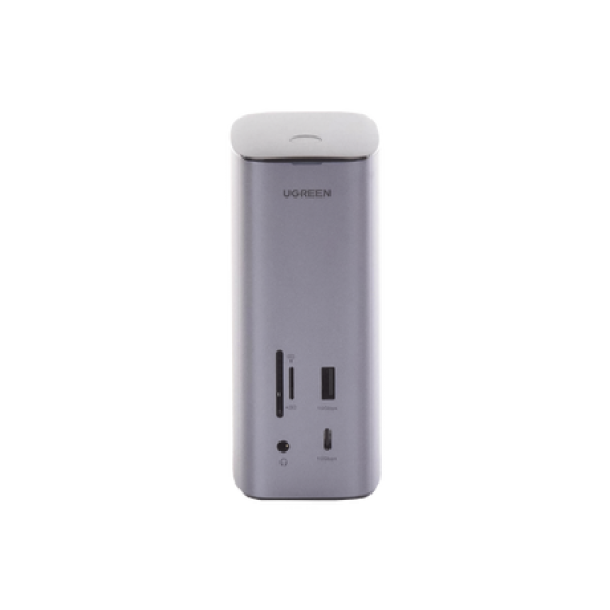 HUB USB-C (Docking Revodok Pro) 12 en 1 | 2 USB-A 3.0 | 1 USB-C PD Carga 100W | 1 USB-A 3.1 | 1 USB-C 3.1 | HDMI 4K | HDMI 8K Ultra HD | Display Port 4K | RJ45 (Gigabit) | Lector Tarjeta SD + Micro SD (TF) | Jack Audio 3.5mm.