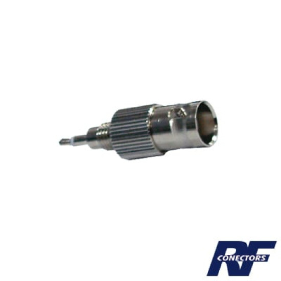 Adaptador en Línea, de Conector BNC Hembra a Plug para Fono, Níquel/ Oro/ Teflón. Adaptador en Línea, de Conector BNC Hembra a Plug para Fono, Níquel/ Oro/ Teflón.