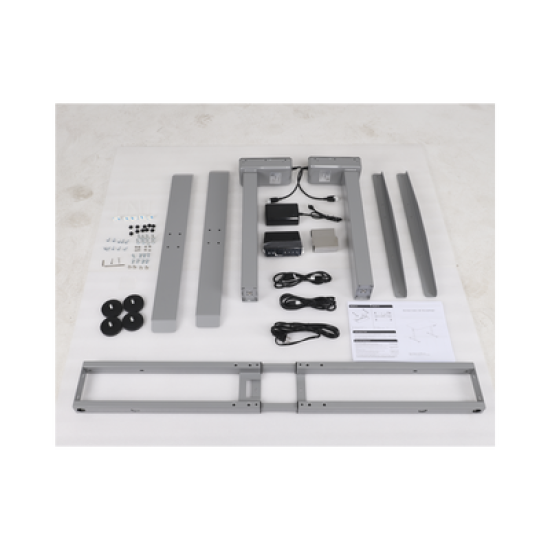 Base de Escritorio Motorizado Profesional / Altura Ajustable 60-125cm / Estructura Estable / Funcionamiento Suave / 3 Preset de Posiciones / Color Gris / Soporta hasta 100Kg de carga 