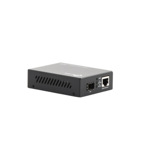 Convertidor Fibra Óptica Monomodo o Multimodo / 1 Puerto SFP 1000 Mbps / 1 Puerto RJ45 10/100/1000 Mbps / Plug and Play 