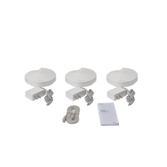 Kit 3 Routers Inalámbricos MESH Interior para Hogar / Doble Banda Wi-Fi 5 AC1300 Mbps / 2 Puerto Gigabit WAN/LAN / 4 Antenas Internas / Administración Mediante la App Deco (iOS, Android) / Protección HomeCare