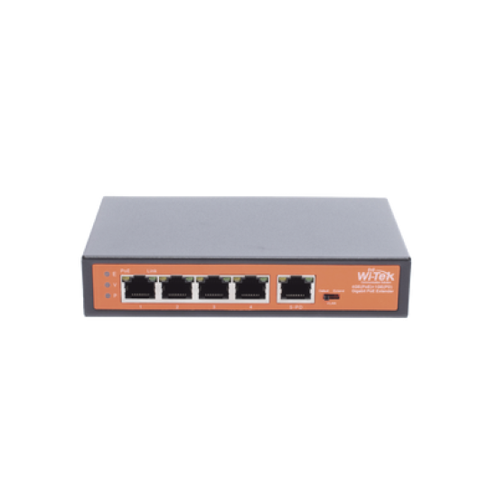 Extensor PoE / Entrada hasta 90 W / 4 puertos Gigabit PoE salida 802.3 af/at / Extensor PoE hasta 250 m / No administrable 