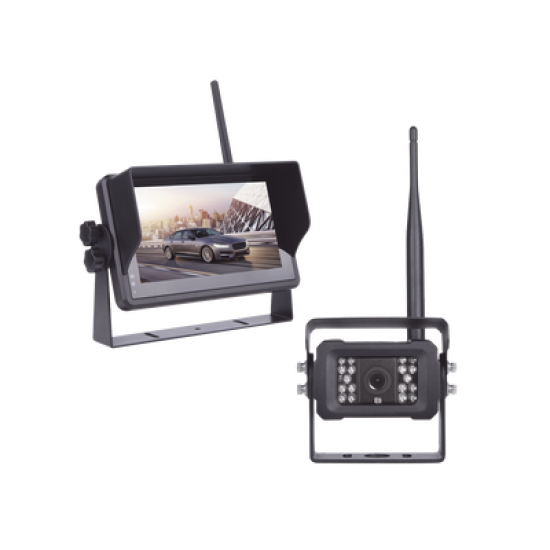 Sistema Profesional Inalámbrico de Cámara de Reversa Infrarroja y Monitor Touch de 7