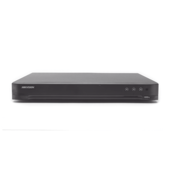 DVR 8 Megapixel / 16 Canales 4K TURBOHD + 16 Canales  IP / 2 Bahías de Disco Duro / 4 Canales de Audio / 16 Entradas de Alarma