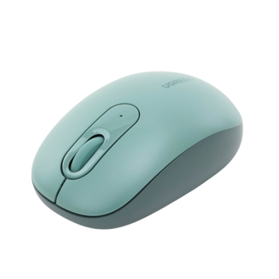 Mouse Inalámbrico 2.4G 800/1200/1600/2400 DPI / Función de 3 botones / Alcance 10m / Silencioso / Ergonómico / Anti-caída y Anti-interferencias / Color Verde / Batería Alcalina AA (incluida).