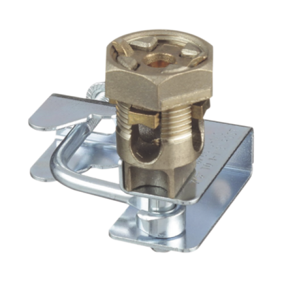 Abrazadera para Tierra Física en Base de Piso Falso, para Cables de 6 a 1/0 AWG. Para Pedestales Cuadrados de 7/8