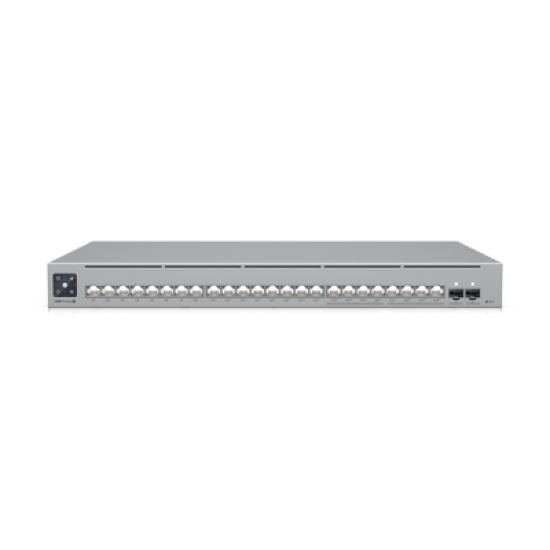 UniFi Switch Pro Max 24 POE, 24 puertos (8 puertos POE++ 2.5 GbE y 16 puertos GbE POE+), 2 puertos SFP+ 10G, 400W, pantalla táctil