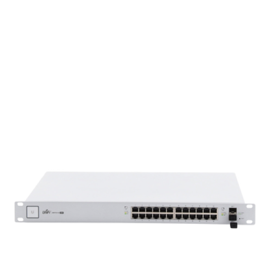 Switch PoE UniFi capa 2 Administrable de 26 puertos Gigabit (24 eth PoE y 2 SFP) 802.3 af/at / Pasivo 24V, 500 Watts, throughput de 38.69 Mpps