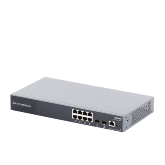 Switch Gigabit Administrable / 8 puertos 10/100/1000 Mbps + 2 Puertos SFP Uplink / Compatible con GWN Cloud.