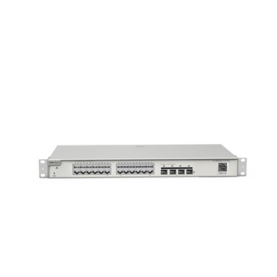 Switch Administrable Capa 2+ Plus, con 24 puertos Gigabit, 4 puertos SFP+ para fibra 10Gb, gestión gratuita desde la nube.
