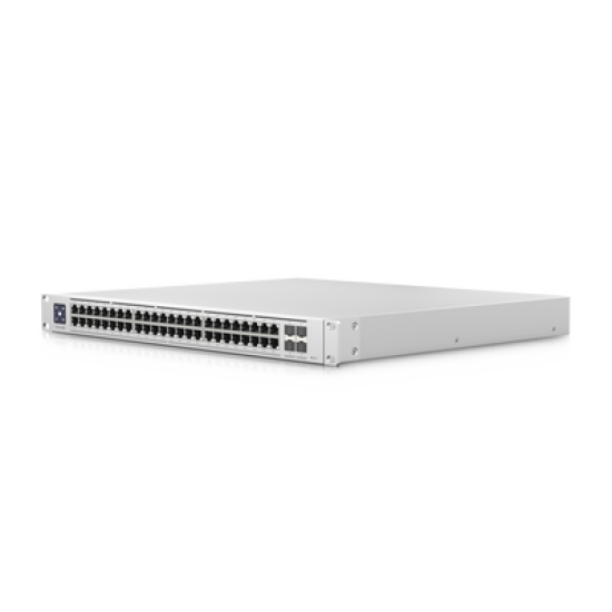 UniFi Switch Enterprise administrable capa 3, 48 puertos 2.5GbE RJ45 POE+, 4 puertos 10G SFP+, 720W, con pantalla táctil de 1.3