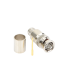 Conector BNC Macho de 75 Ohm, Anillo Plegable, para Cable 8238, RG-11/U, Níquel/ Oro/ Teflón.