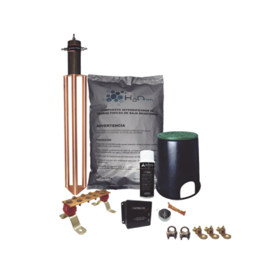 Kit de Tierra Física con Electrodo Magnetoactivo de 45 AMP Y Supresor de Picos SOHO
