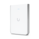 Access Point UniFi U6 In Wall/Montaje p/pared, WIFI 6 2.4 Y 5 Ghz, hasta 5.3 Gbps, 1 pto PoE In, 4 ptos secundarios (1 PoE Out)