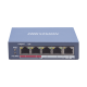 Switch Monitoreable PoE+ / 4 puertos 100 Mbps PoE+ / 1 Puerto 100 Mbps Uplink / PoE hasta 250 Metros / 60 Watts / Conexión Remota desde Hik-PartnerPro