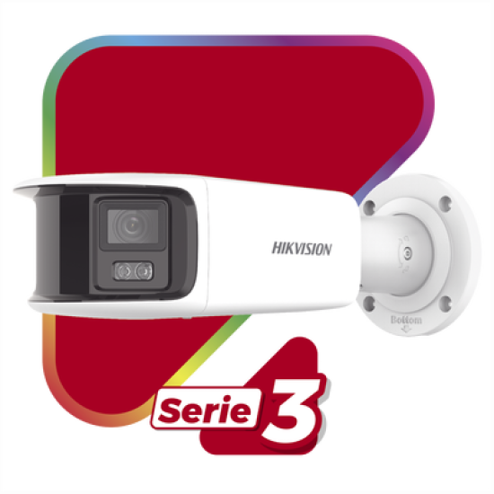 [ PROTECCIÓN ACTIVA ] Bala IP Panorámica 8 Megapixel / 180° / Lente 4 mm / Imagen a Color 24/7 / PoE / WDR 130° / IP67 / ACUSENSE / Protección Activa (Luz Estroboscópica y Alarma Audible) / 40 mts Luz Blanca / MicroSD