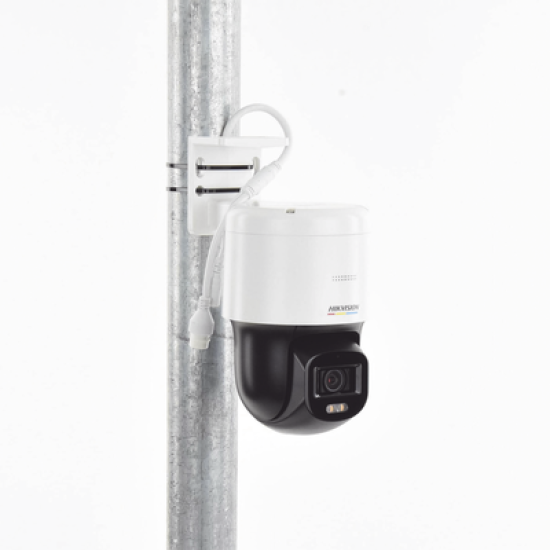Domo PT IP 4 Megapixel / Lente 4 mm  / Luz Blanca 30 mts / dWDR  / PoE / IP66 / Micrófono y Bocina Interconstruido / Micro SD / Incluye Montaje de Pared y Techo
