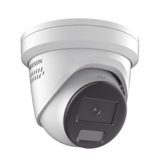 [Dual Light + ColorVu] Turret IP 4 Megapixel / Lente 2.8 mm / 40 mts IR + 40 mts Luz Blanca / Exterior IP67 / Luz Intermitente y Alerta de Audio / Micrófono Integrado / Videoanaliticos (Filtro de Falsas Alarmas) / WDR 130 dB / Captura Facial