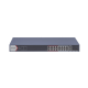 Switch PoE+ / Monitoreable / 16 puertos 10/100 Mbps PoE+ / 2 Puertos 1000 Mbps Uplink / 2 Puertos SFP de Uplink /  Configuración Nube Hik-Partner Pro / Modo Extendido hasta 300 metros / 230 W 