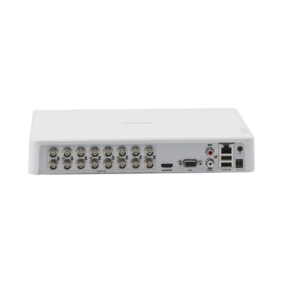 DVR 16 Canales TurboHD + 2 Canales IP / 2 Megapixel (1080p) Lite / Acusense Lite (Evita falsas alarmas) / Audio por Coaxitron / 1 Bahía de Disco Duro / H.265+ / Salida de VÌdeo en Full HD