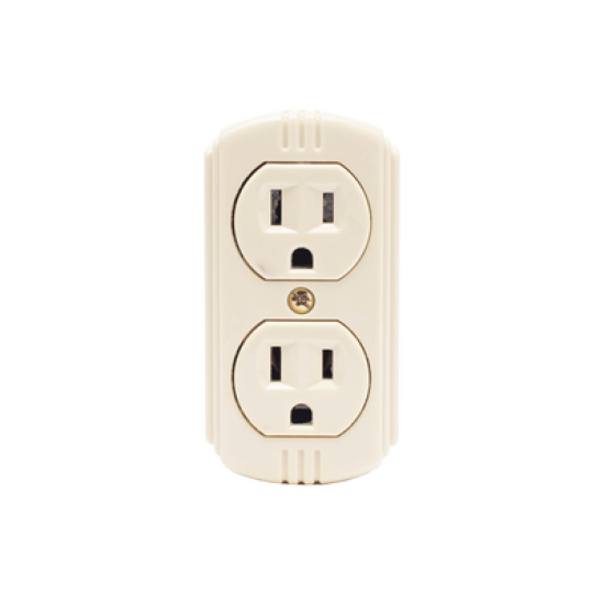 Contacto Dúplex 127 Vca, 15 A Max. Para Sobreponer (Sin perforar la superficie).