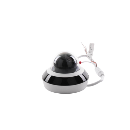 Mini Domo PTZ IP 2 Megapixel / 4X Zoom / H.265+ / 20 mts IR EXIR / WDR 120dB / PoE / IK10 / Exterior IP66 / Ultra Baja Iluminación / Micrófono Integrado / PoE