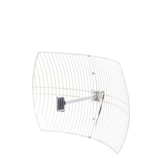 Antena Rejilla direccional, Ganancia 24 dBi, Dimensiones (90 x 60 x 38 cm), rango de frecuencia (2300-2500 MHz).