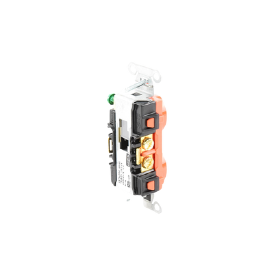 Contacto Dúplex Conexión a Tierra Aislada/ 15A 125V/ 2 polos 3 Hilos/ Nema 5-15R /Grado Comercial/ Color Naranja.