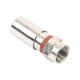 Conector F Macho de Compresión, Metálico para cable RG-6, Cuerpo de Bronce Niquelado.