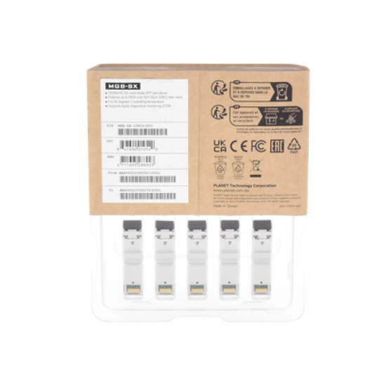 Paquete de 10 Piezas del Transceptor mini-GBIC SFP 1G LC Duplex para Fibra Multimodo 550 m
