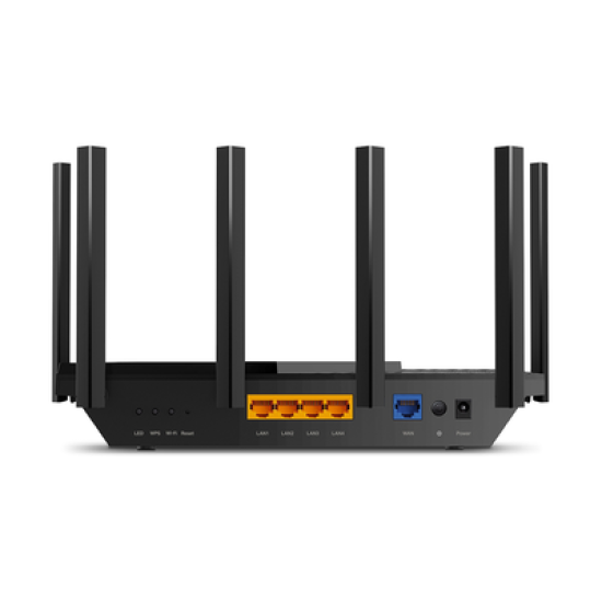 Router WiFi 6 Doble Banda / AX5400 MU-MIMO 4X4 y OFDMA / 1 puerto WAN 10/100/1000 Mbps / 4 puertos LAN 10/100/1000 Mbps / 1 puerto USB 3.0 /  6 potentes antenas / Administración App (Tether) o Página web / Protección HomeShield