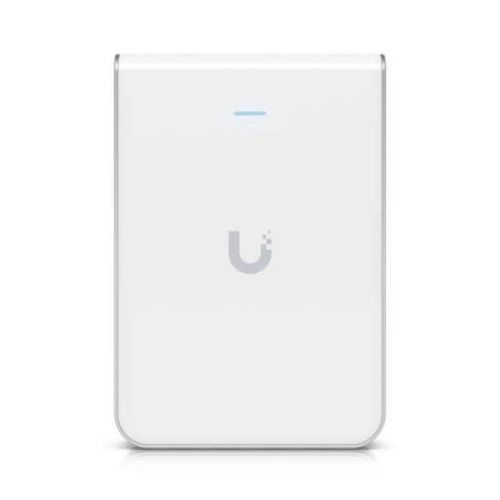 Access Point UniFi U6 In Wall/Montaje p/pared, WIFI 6 2.4 Y 5 Ghz, hasta 5.3 Gbps, 1 pto PoE In, 4 ptos secundarios (1 PoE Out)