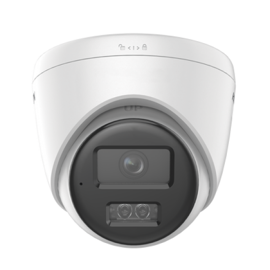[Dual Light] Turret IP 8 Megapixel (4K) / Lente 2.8 mm / 30 mts IR + 30 mts Luz Blanca / Micrófono Integrado / ACUSENSE Lite / Exterior IP67 / H.265 / PoE / ONVIF / Micro SD