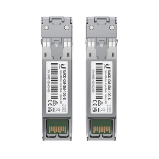 UFiber Módulo SFP+, transceptor MiniGibic MonoModo 10 Gbps, distancia 10 km, un conector LC. Incluye 2 piezas