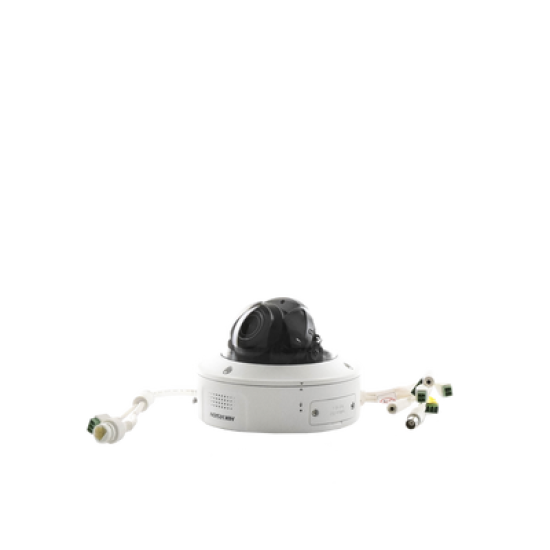 Domo IP 4 Megapixel / Lente Mot. 2.8 - 12 mm / 40 mts IR EXIR / IP67 / IK10 / H.265+ / Conteo de Personas por Detección de Rostro (Base de Datos) / WDR 140 dB / DeepinView / 2 Micrófonos Integrados