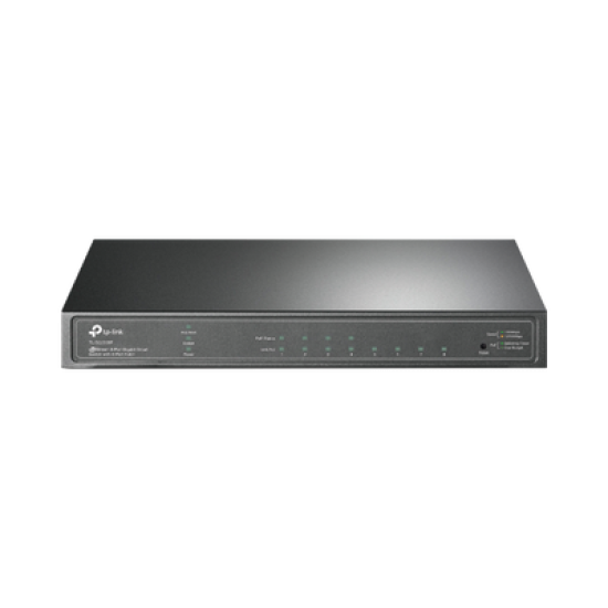 Switch PoE JetStream SDN Administrable 8 puertos 10/100/1000 Mbps, 4 puertos PoE, 62W, administración centralizada OMADA SDN 