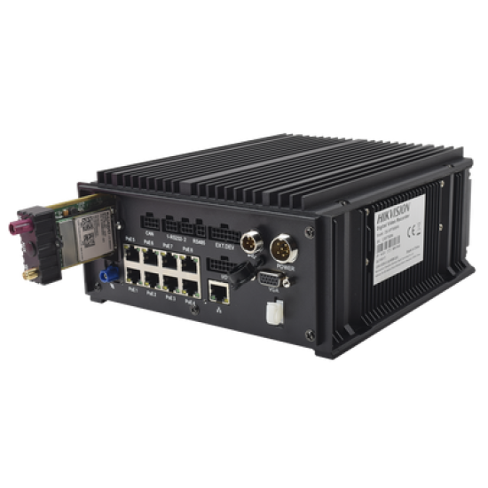 NVR Móvil de 8 Canales de 2 Megapixel / 8 Puertos PoE / 2 Bahías de Disco Duro / Incluye Modulo GPS, WiFi y 4G
