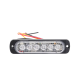 Luz Auxiliar de 6 LED, Roja, Bisel Negro, Lente Transparente