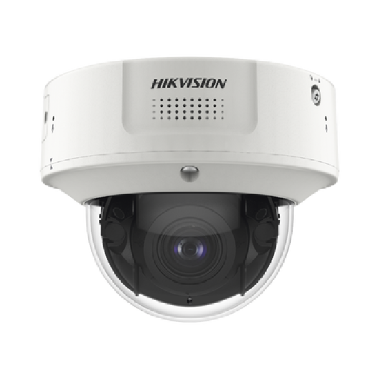 Domo IP 4 Megapixel / Lente Mot. 2.8 - 12 mm / 40 mts IR EXIR / IP67 / IK10 / H.265+ / Conteo de Personas por Detección de Rostro (Base de Datos) / WDR 140 dB / DeepinView / 2 Micrófonos Integrados