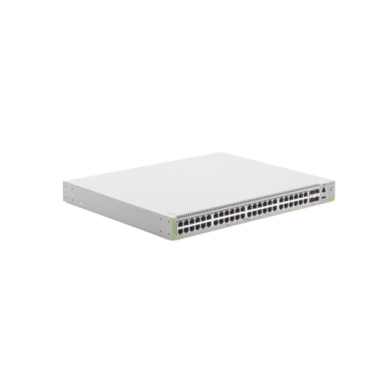 Switch PoE+ Administrable CentreCOM GS980M, Capa 3 de 48 puertos 10/100/1000Mbps + 4 SFP Gigabit, 740 W