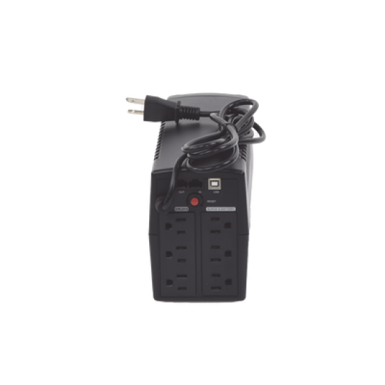 UPS de 750 VA/300 W, Topología Línea Interactiva, Entrada 120 Vca NEMA 5-15P, y 6 Salidas NEMA 5-15R, Con Regulador de Voltaje (AVR)