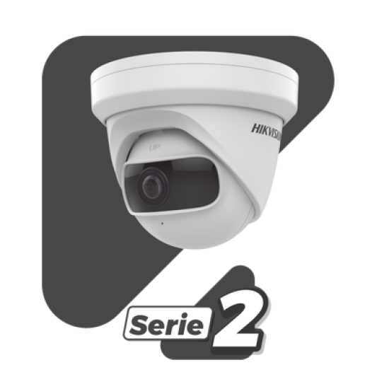 Turret IP 4 Megapixel / Serie PRO + / Panorámica 180° / 10 mts IR / Lente 1.68 mm / WDR / PoE / Uso en Interior 