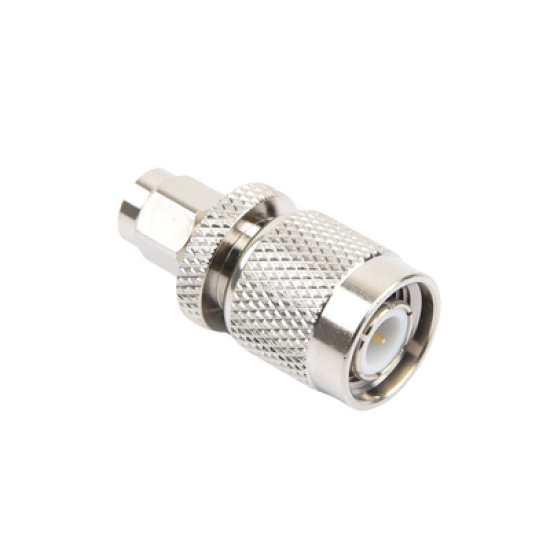 Adaptador en Línea, de Conector SMA Macho a TNC Macho, Níquel/ Oro/ Teflón.