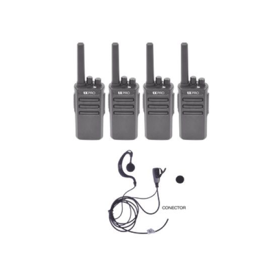 Kit de 4 radios TX500 con 4 accesorios de audio TXEHK