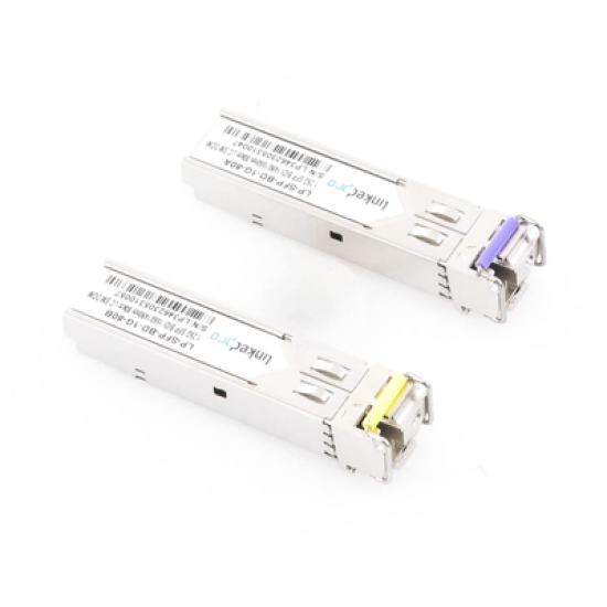 Transceptores Ópticos Bidireccionales SFP (Mini-Gbic) / Monomodo 1490 & 1550 nm / 1.25 Gbps / 1000BASE-BX / Conector LC/UPC Simplex / DDM / Hasta 80 km / 2 Piezas 